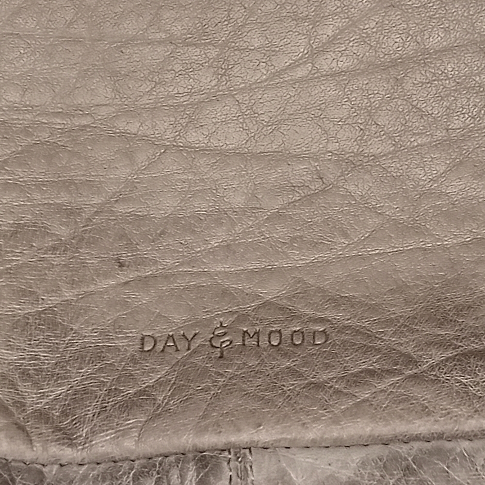 Anthropologie Taupe Leather Hobo with Woven Front Detail - Picture 6 of 9